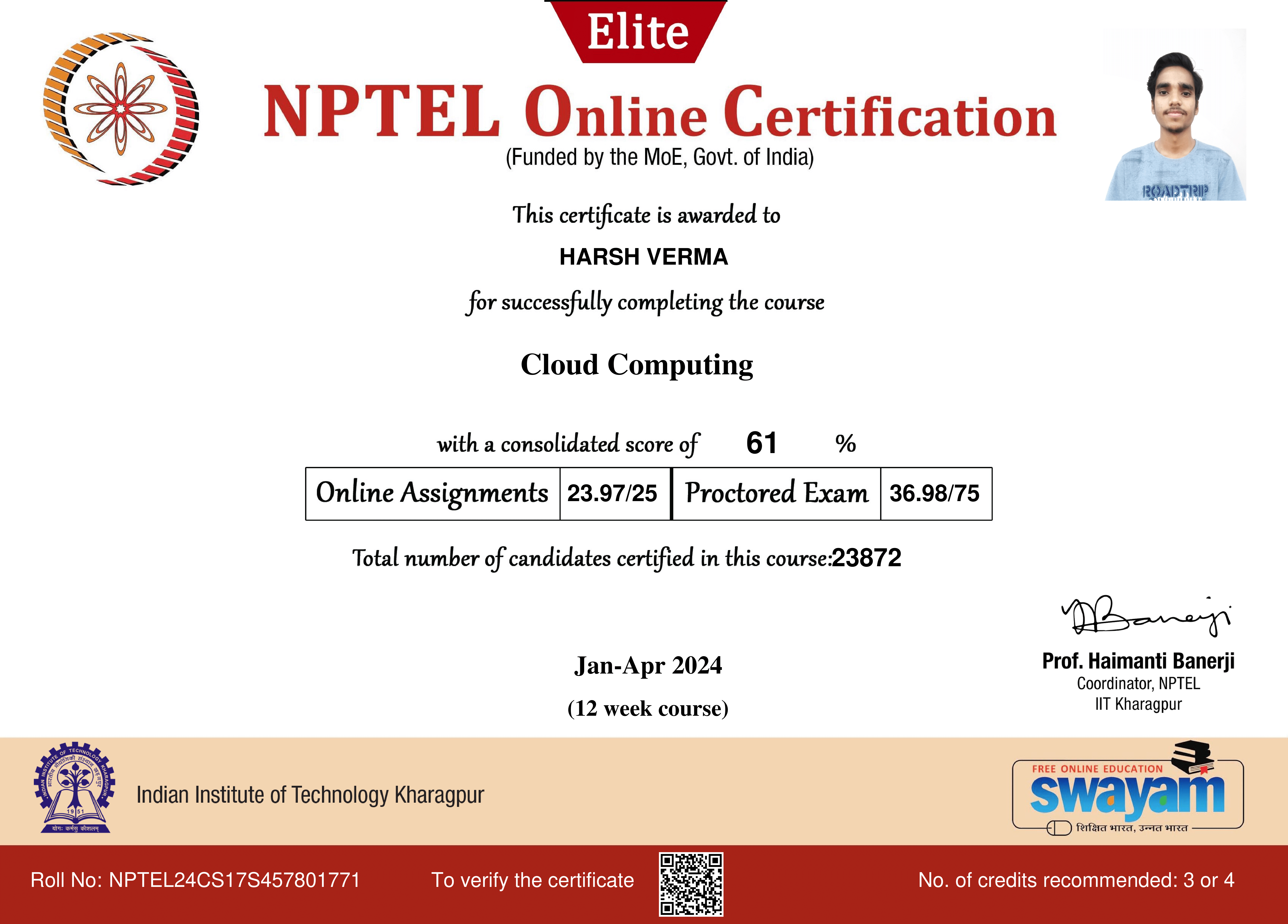 NPTEL Certificate
